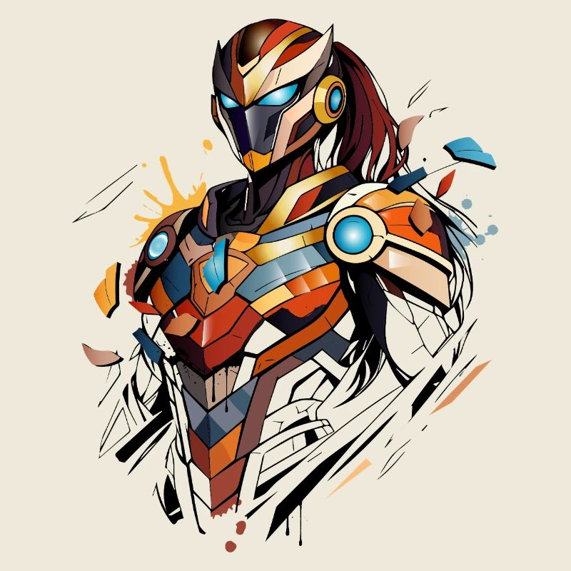 Futuristische Sci-Fi Heldin im Comic-Stil