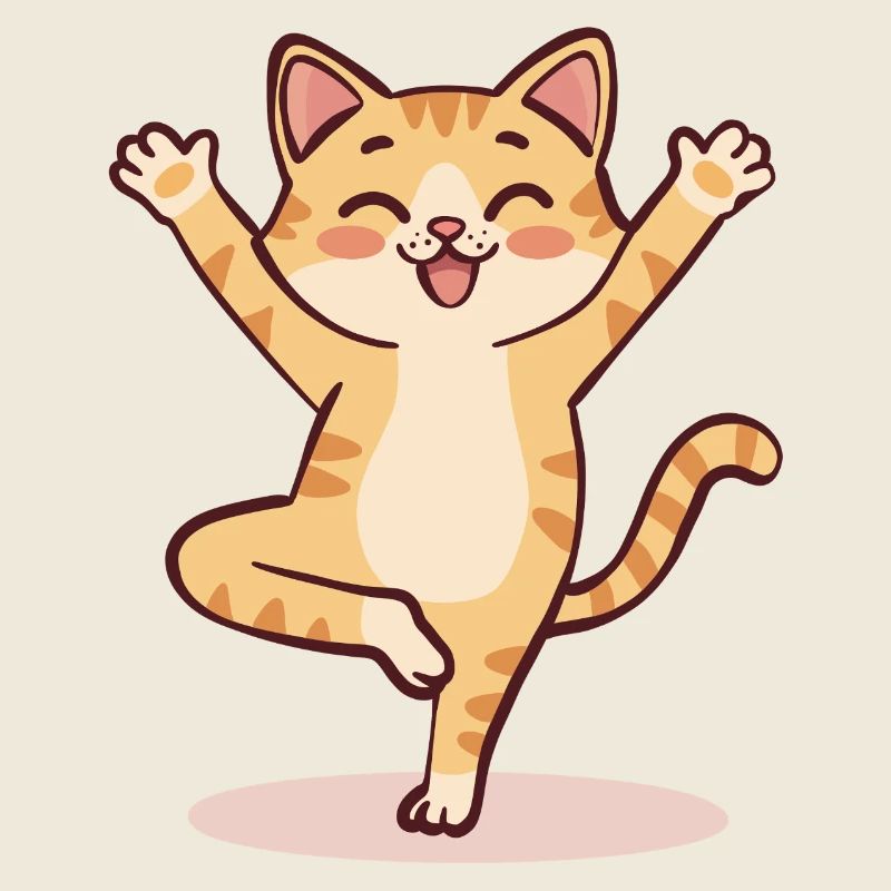 Dessin animé Yoga Cat | Mignonne posture du chat méditant