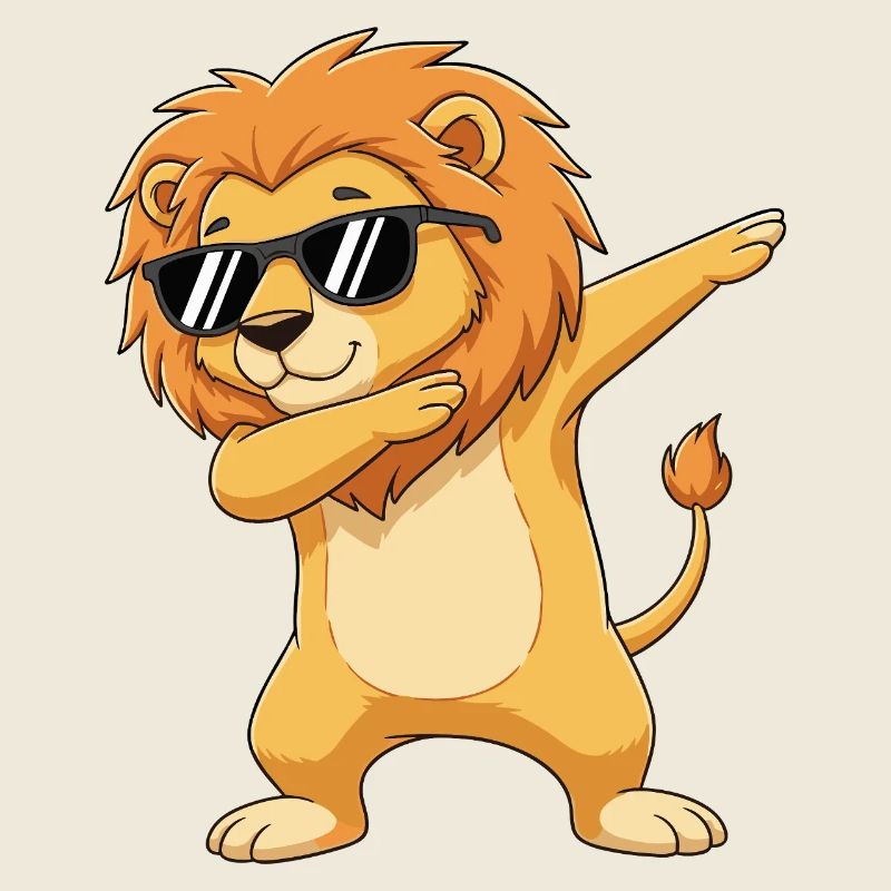 Dessins animés de lunettes de soleil Lion Cool Dabbing