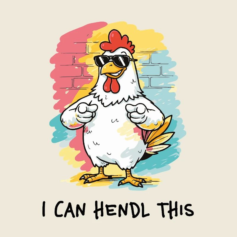 Je peux hendl ceci – Jeu de mots dialectal poulet coq