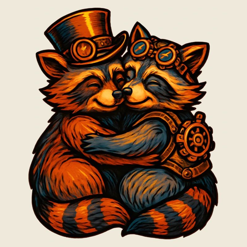 Steampunk Waschbären Kuscheln