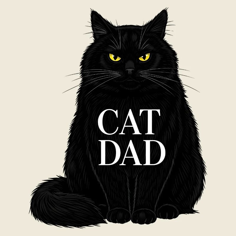 Cat Dad - Design d’illustration de chat noir