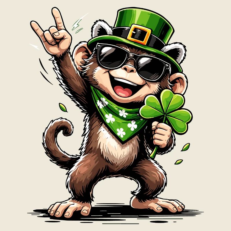 Monkey Shamrock St. Patty's Funny Gift