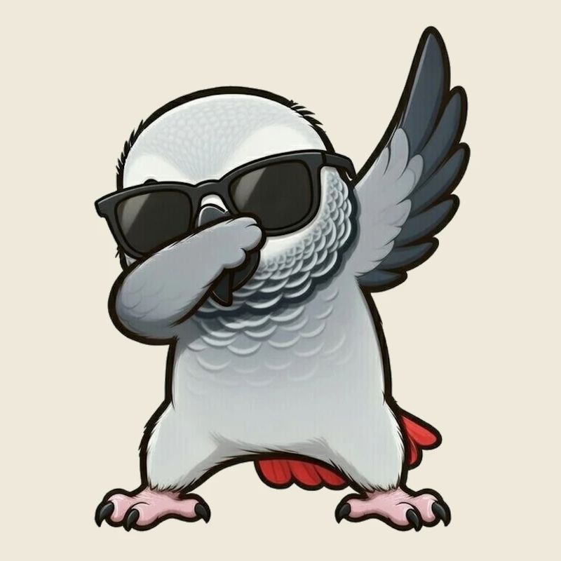 Dabbing Graupapagei