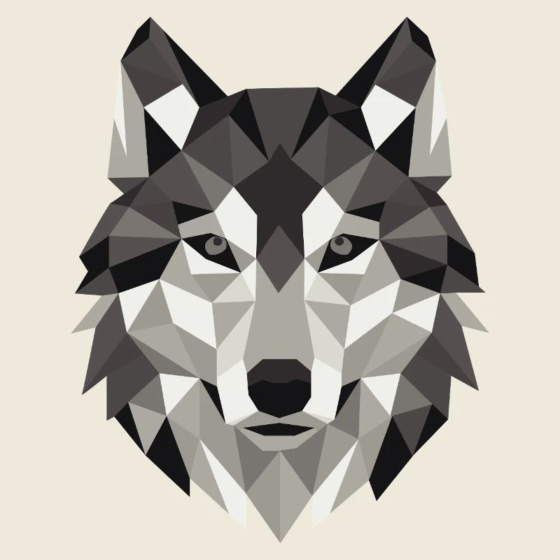 Géométrie Lowpoly de Wolf Head