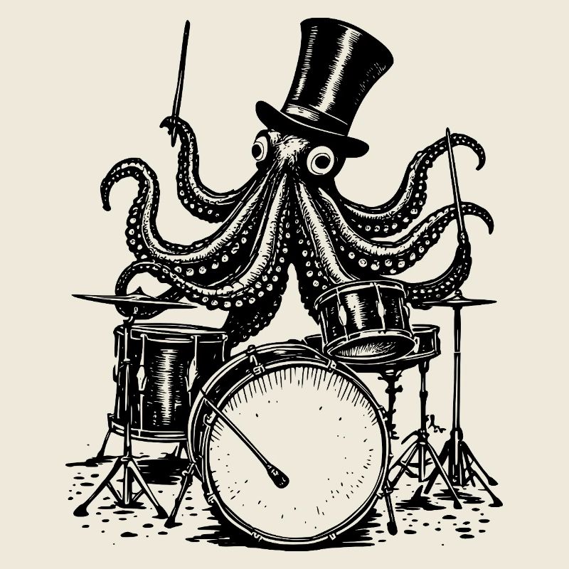 Octopus Playing the Drums