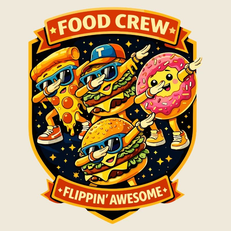 Badge de l’équipe de restauration rapide Flippin Awesome - Dabbing Dab