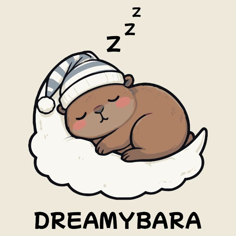 Capybara Sleeping Dreamybara – Kawaii Cozy Night