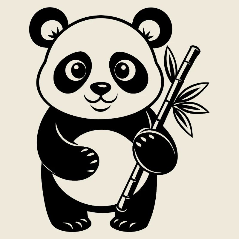 Panda avec bambou