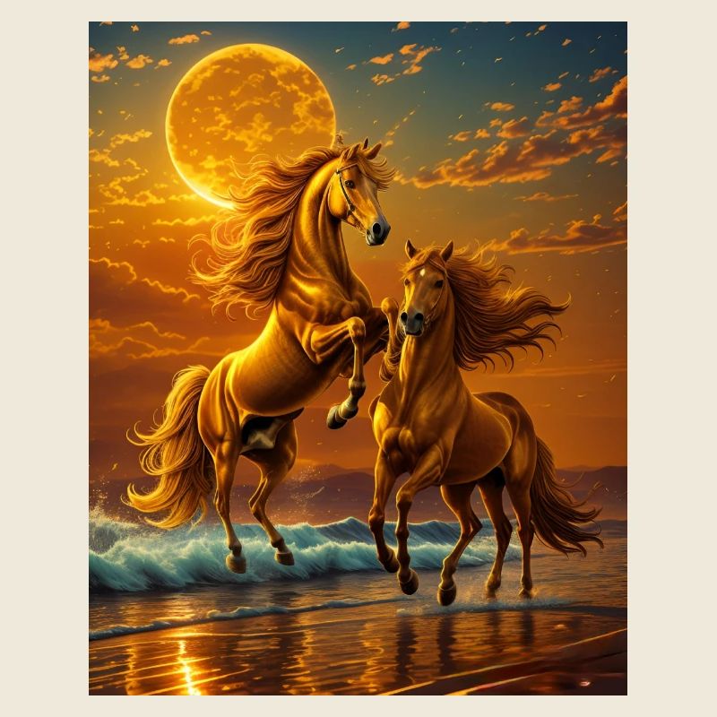 Sabots de clair de lune sur la mer du soir