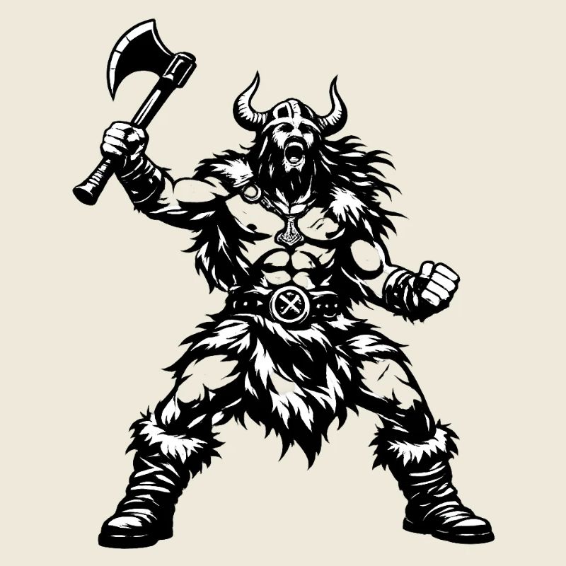 Wikinger Berserker mit Axt