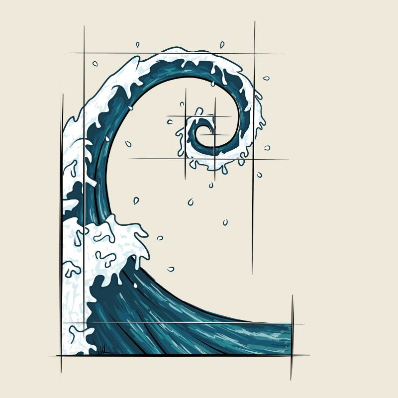 Fibonacci Spiral Nombre d’Or Surfer Wave