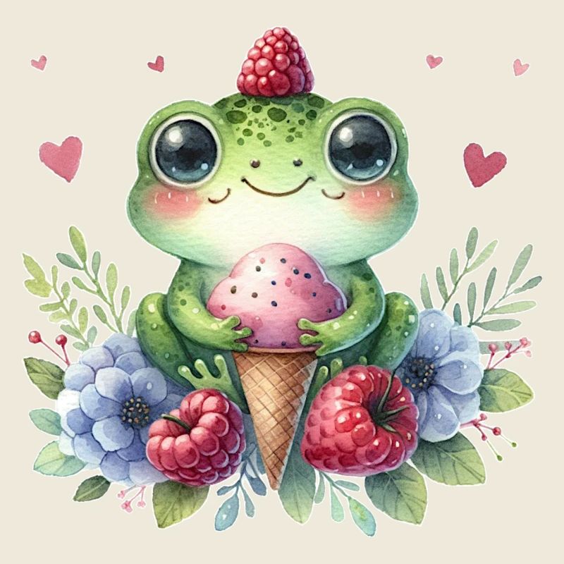 Cute Frog Watercolor