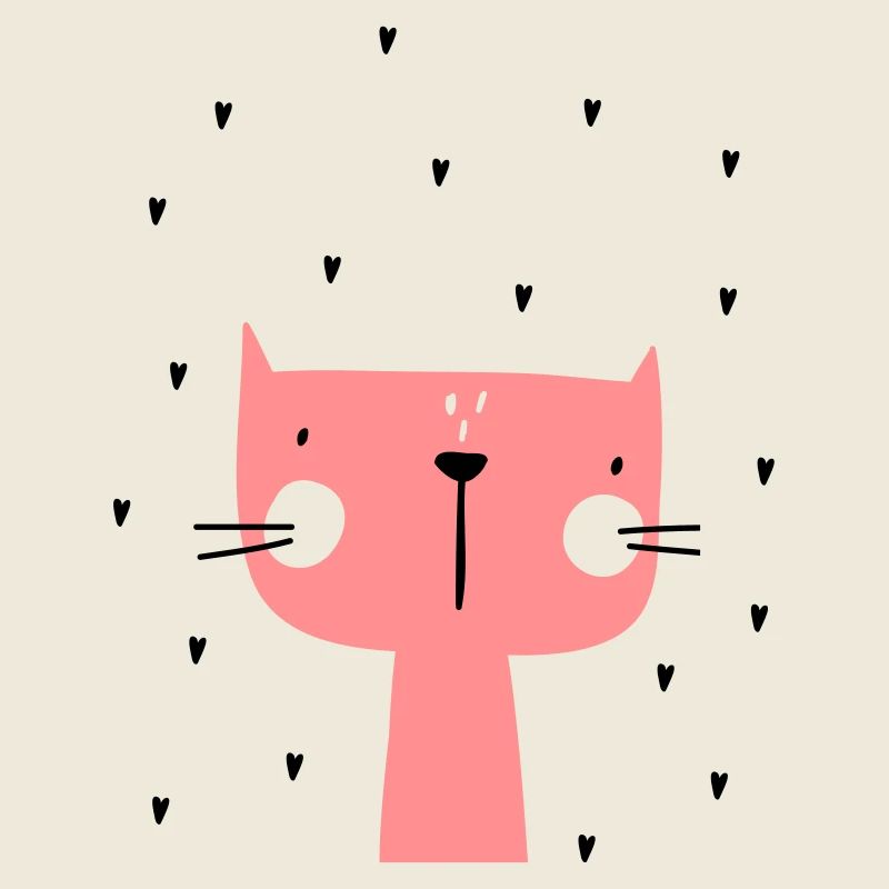 Chat avec des coeurs