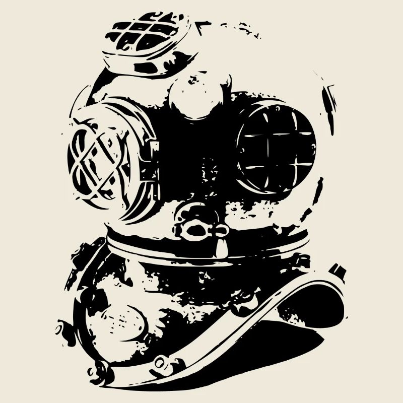 Vieux casque de plongée