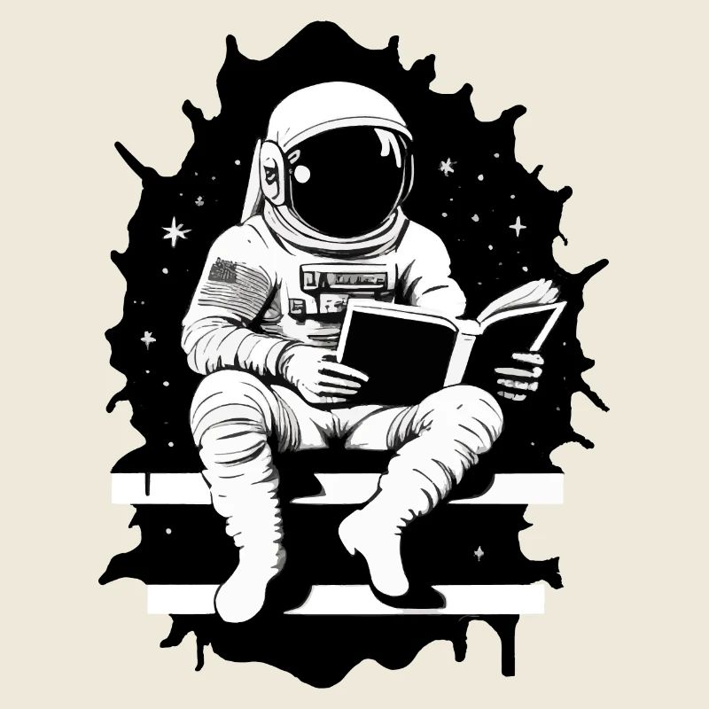 Astronaut liest ein Buch