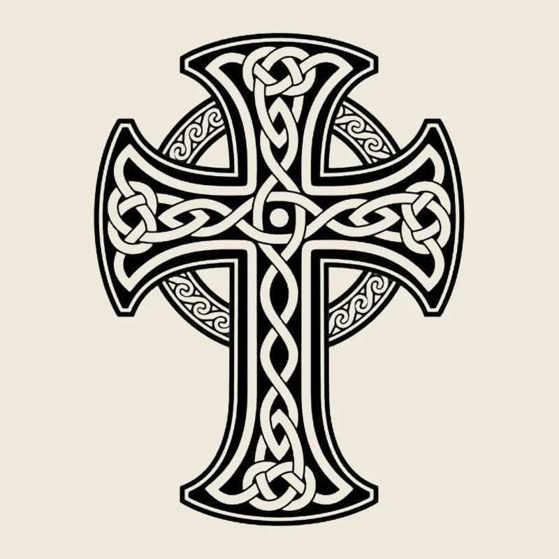 Black Celtic cross with circular braid