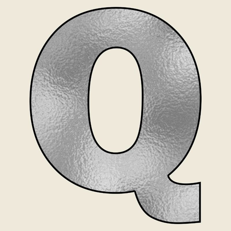 Buchstabe Q Silber