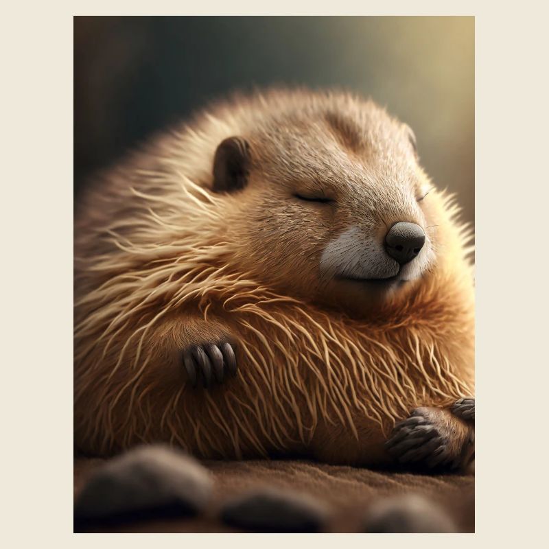 Cute animals doing hibernation – marmot
