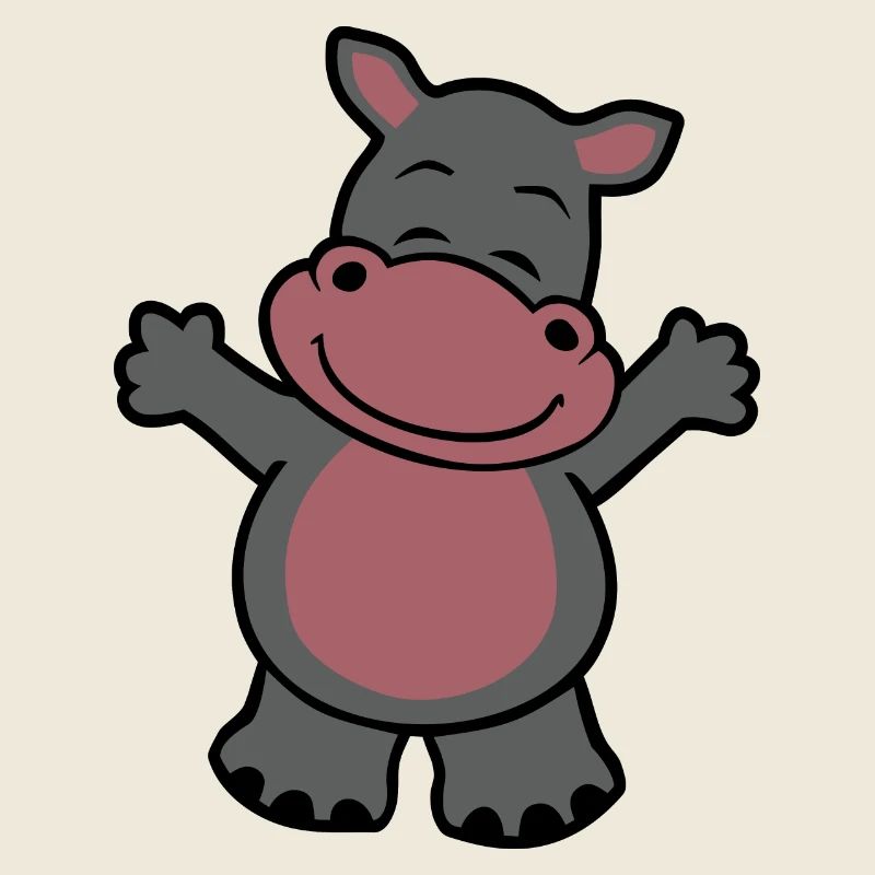 Cuddly hippopotamus