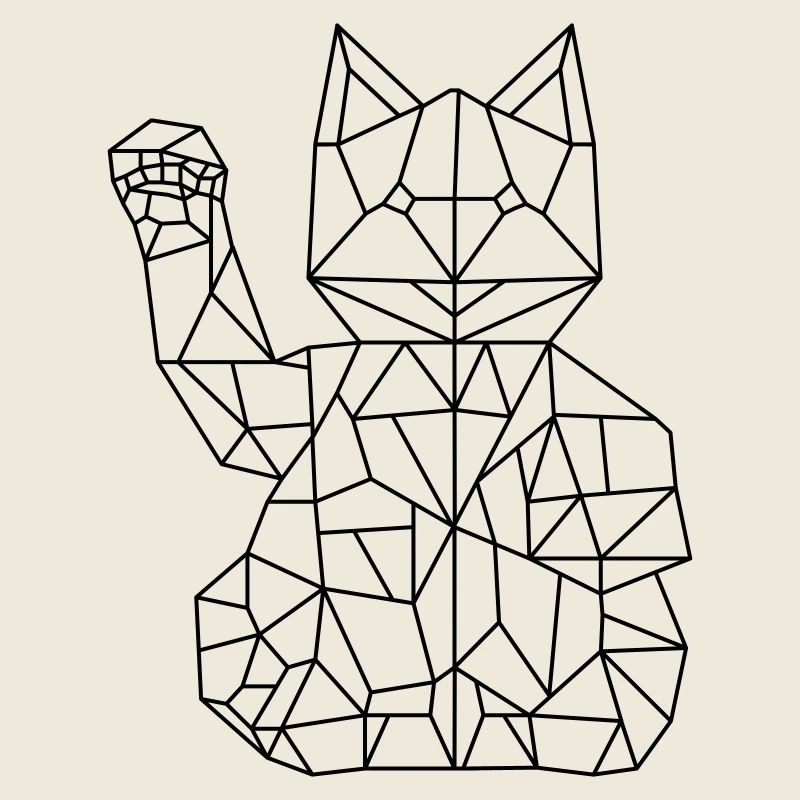 Chat de fortune Maneki-neko Polygone