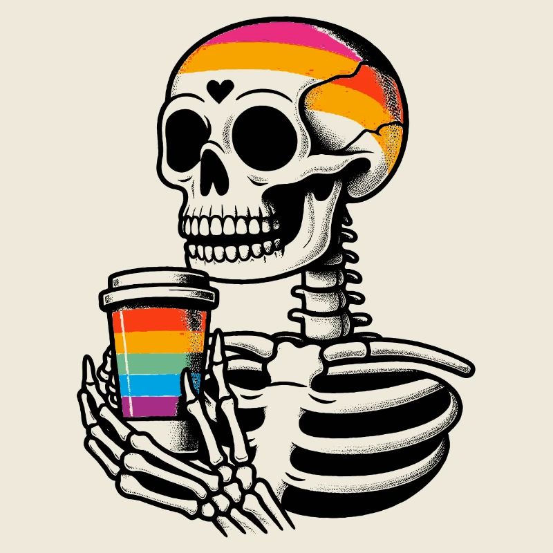 Skelett mit Kaffee - Skeleton Coffee