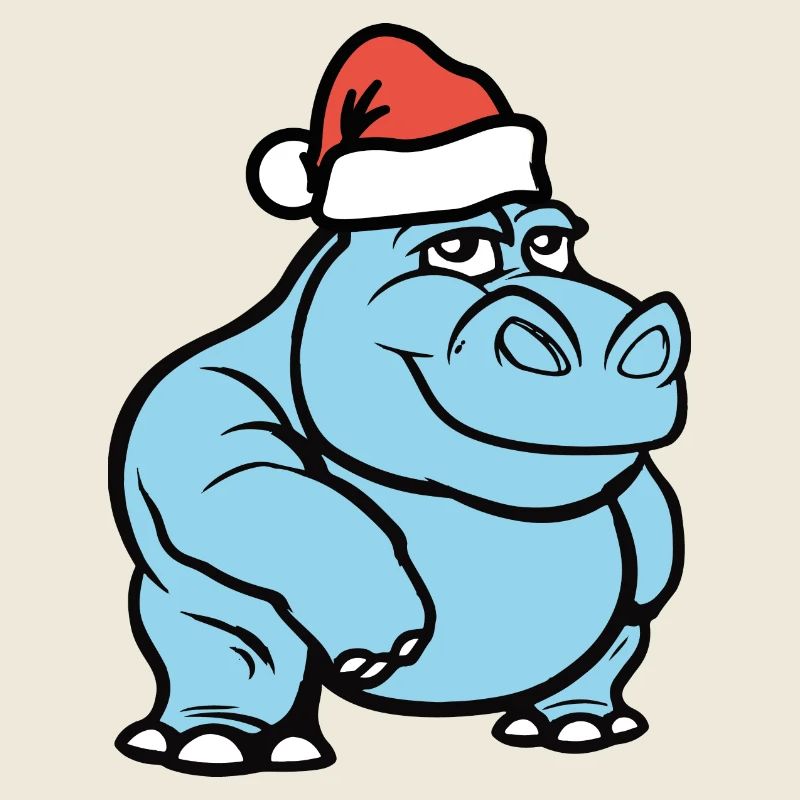 nilpferd comic weihnachten