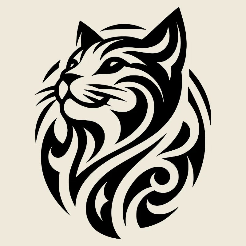 Minimalistisches Katze Tattoo mit Streifen