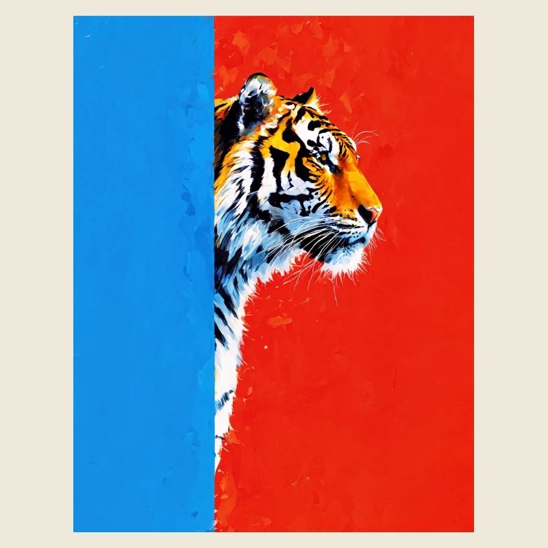 Tiger auf buntem Hintergrund