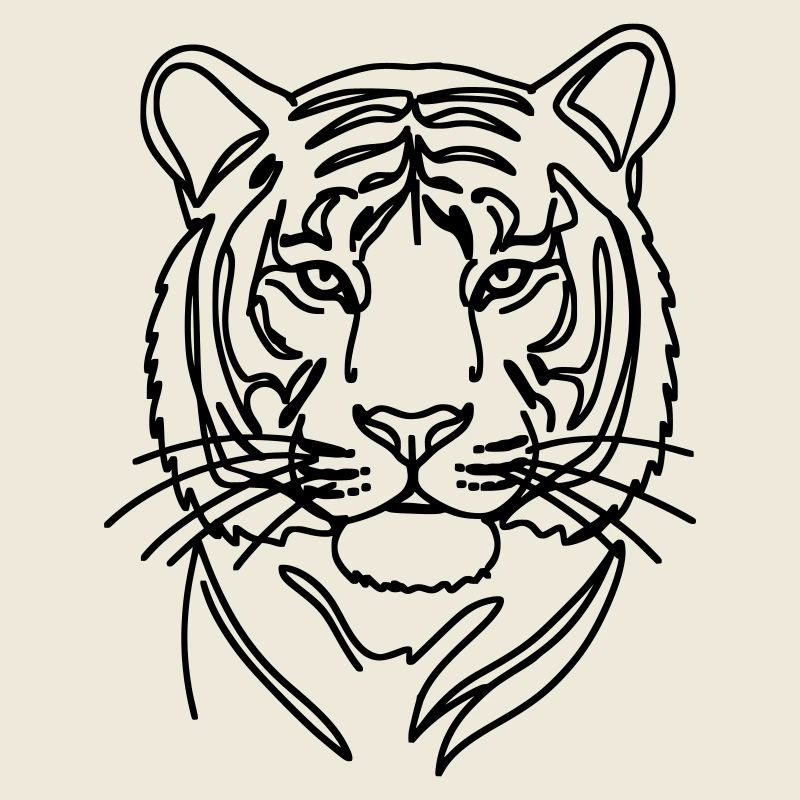 Tiger Single Line Art