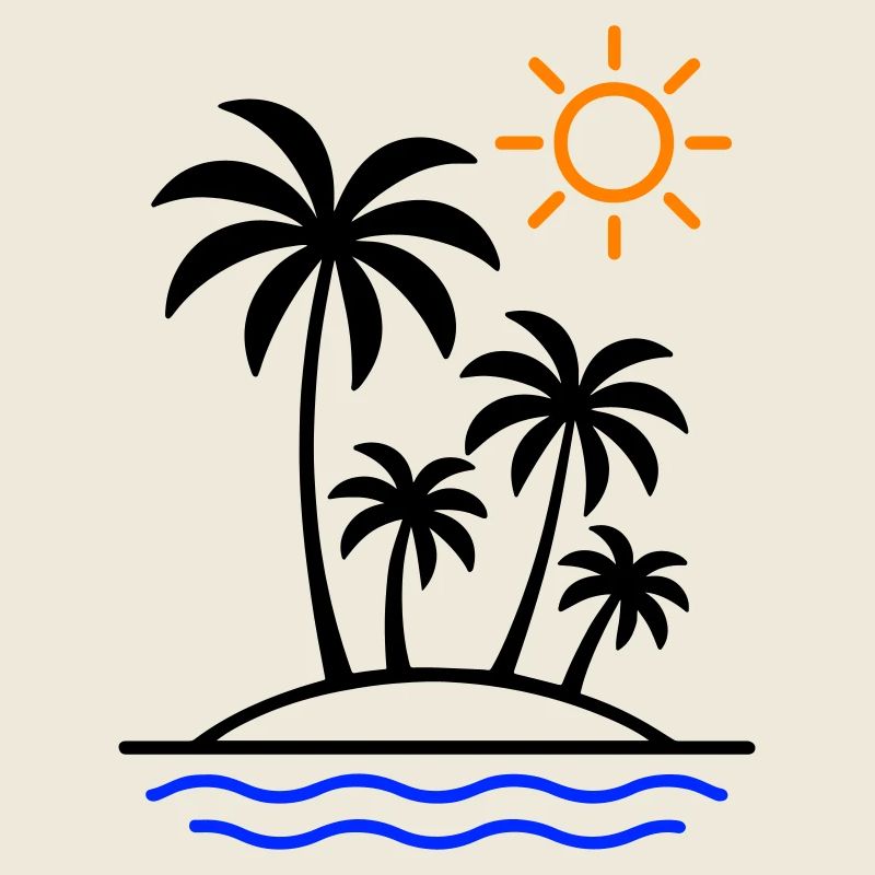Island Summer Palm Trees