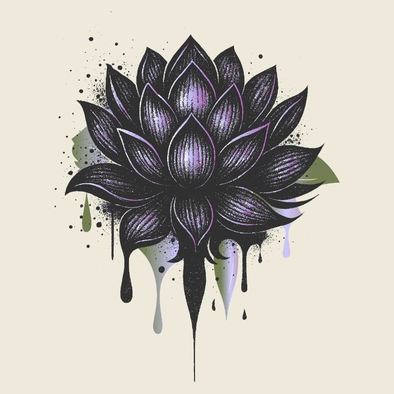 Dark lotus flower with gradient & effect
