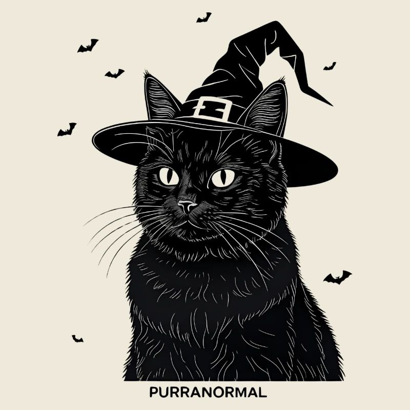 Conception d’Halloween de chat noir purranormal