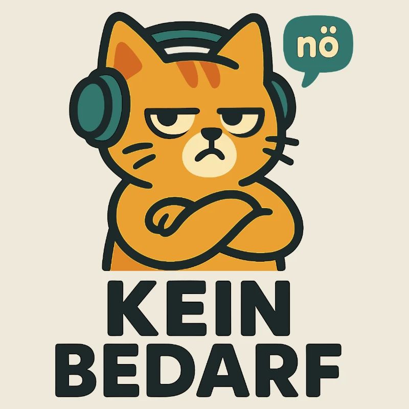 Kein Bedarf – Nö-Katze mit Kopfhörern