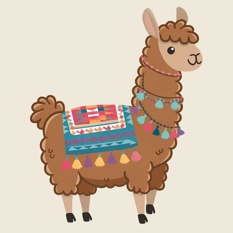 Lama bohème coloré