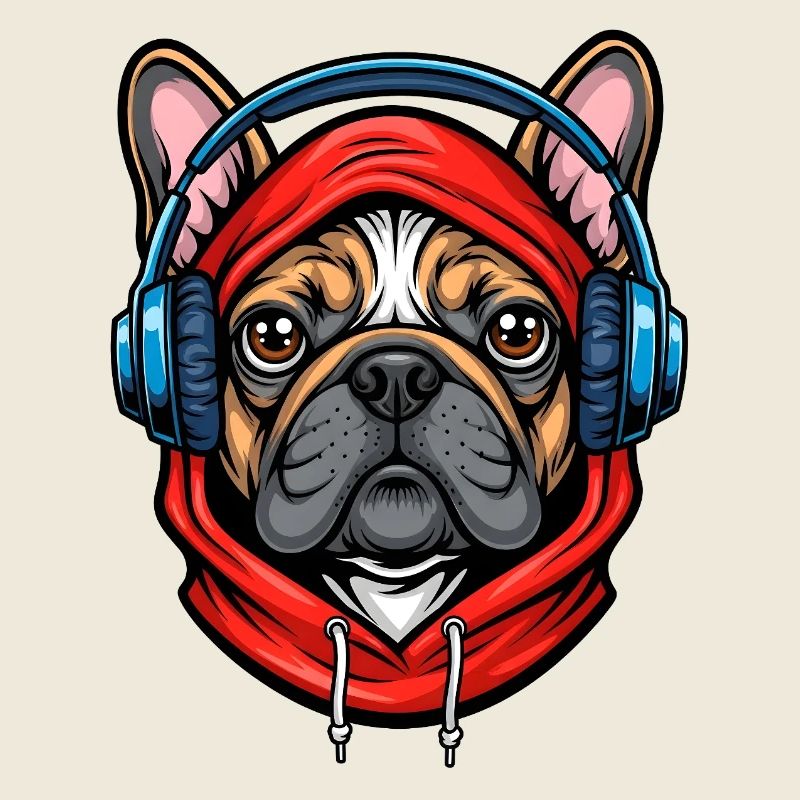 Bouledogue français cool avec sweat à capuche