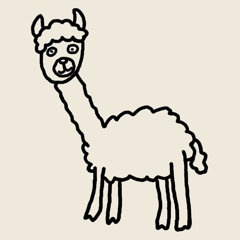 Llama Alpaca Silhouette Minimalstil