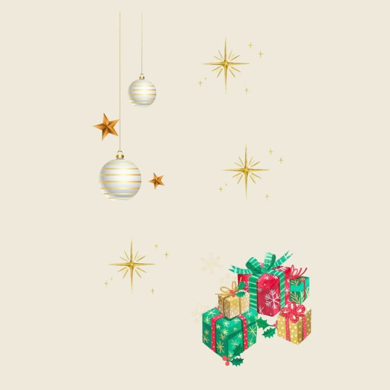 Boules de célébration dorées et cadeaux
