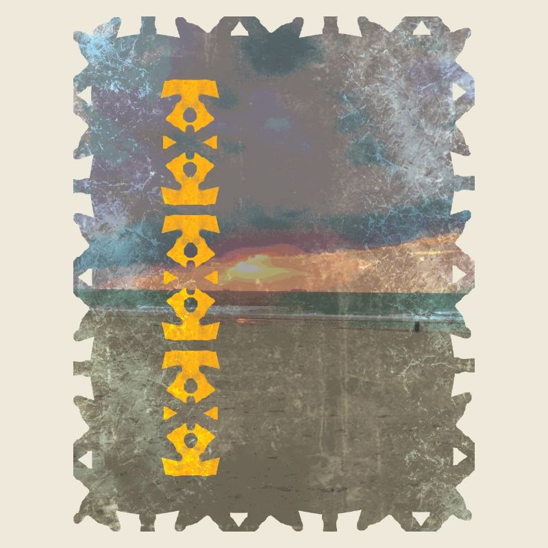 Yellow Totem Pattern on the Beach
