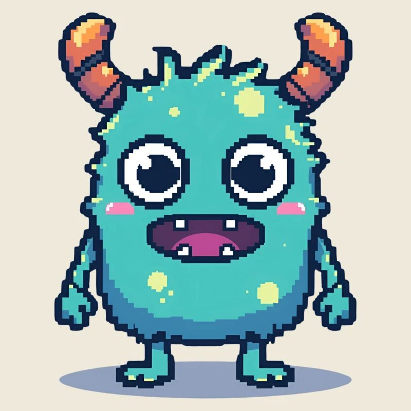8 bits mignon pixel monstre style rétro des années 90