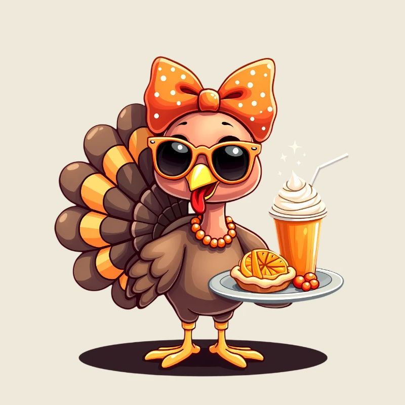 Dinde de Thanksgiving avec lunettes de soleil