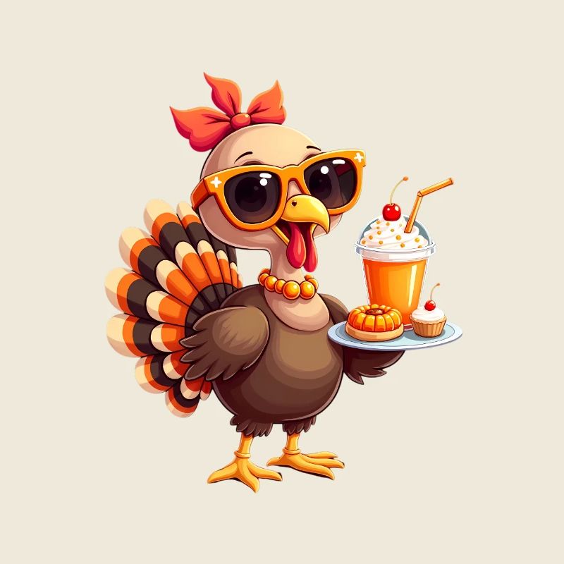 Dinde de Thanksgiving avec lunettes de soleil