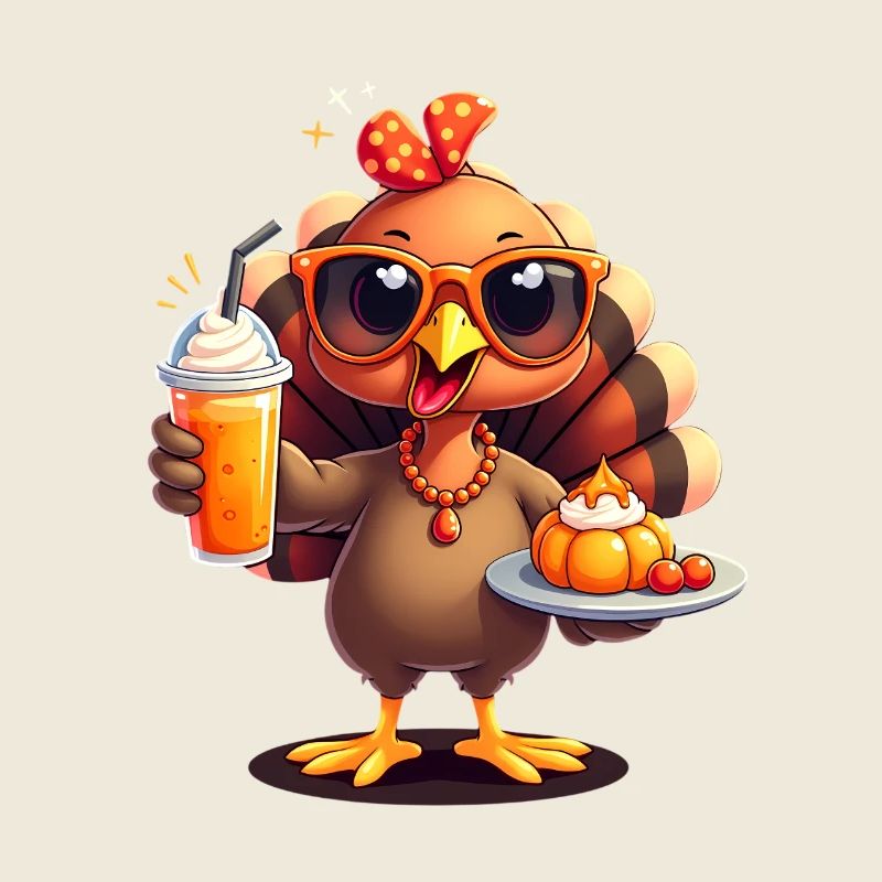 Dinde de Thanksgiving avec lunettes de soleil