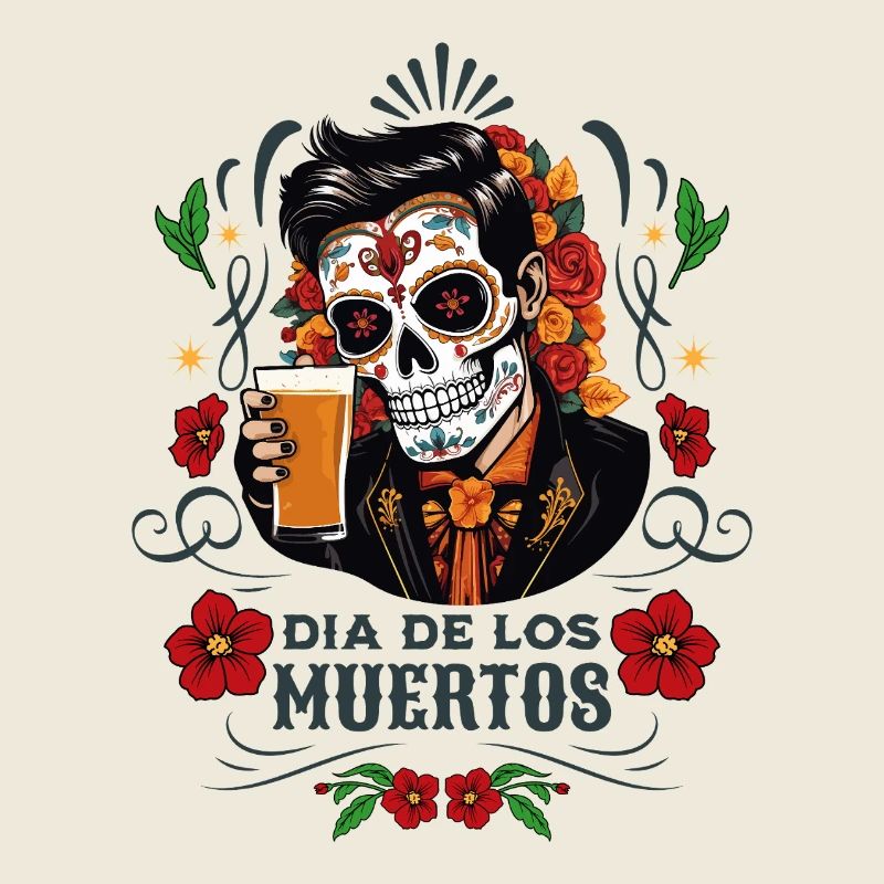 Dia De Los Muertos Bier Totenkopf Totenschädel