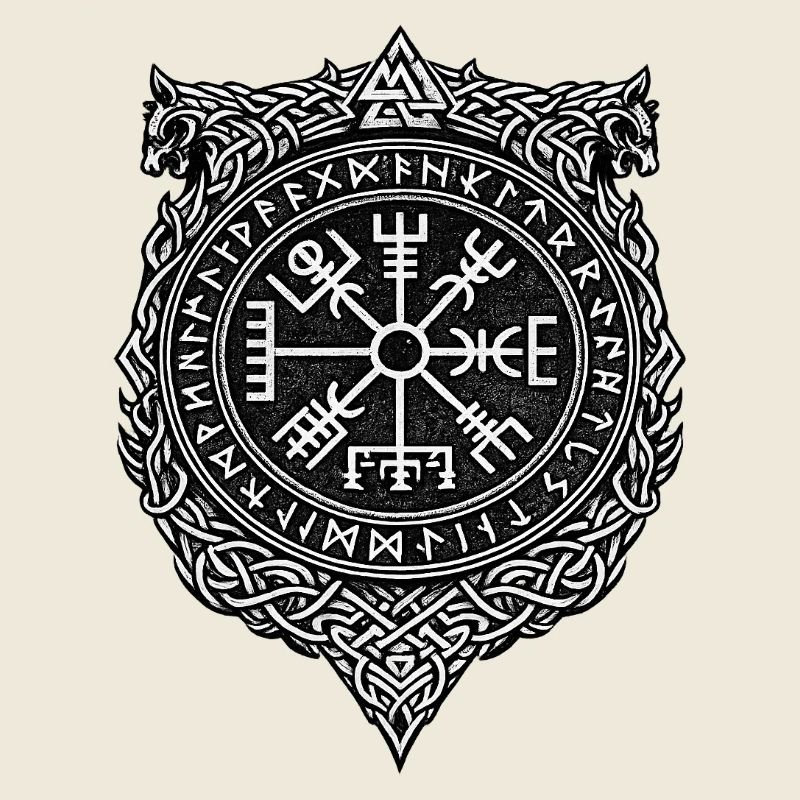 Design des Vegvisir-Kreis-Runen-Schildes