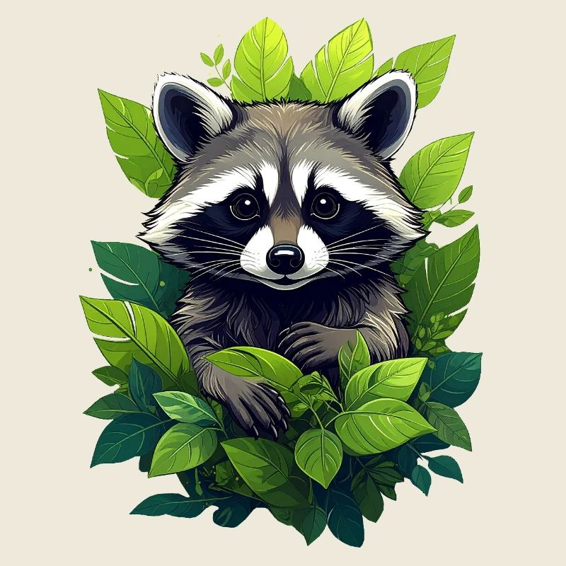 Un raton laveur dans la forêt