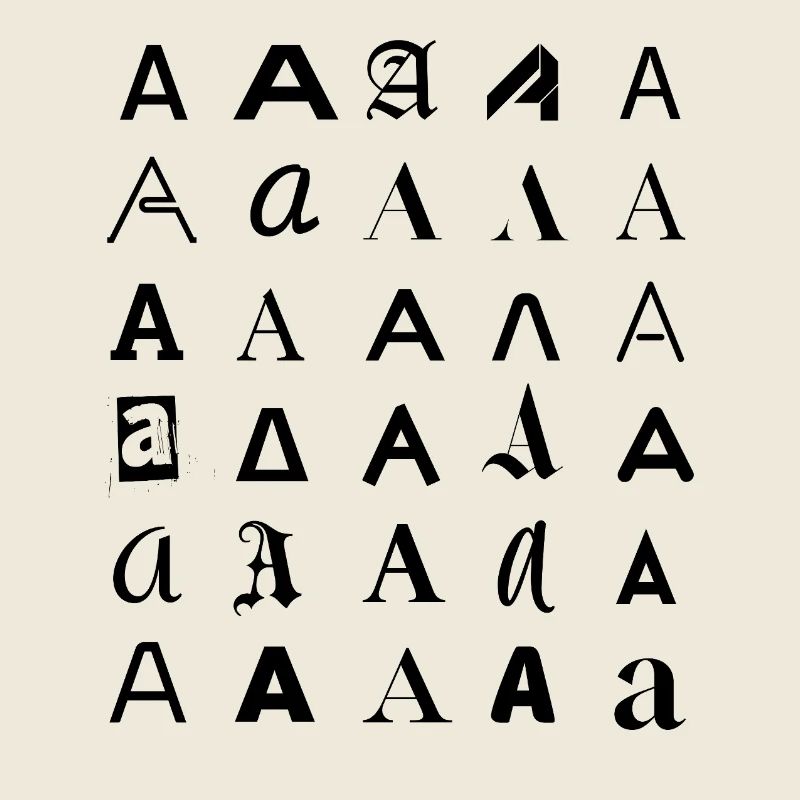 Typographie : Une lettre variante de conception.