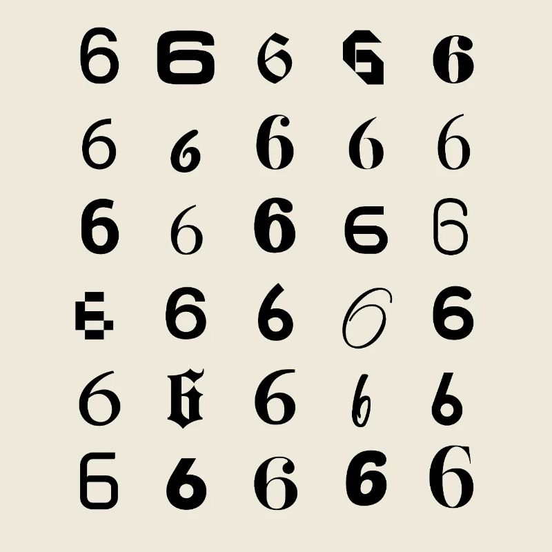 Typographie : mosaïque à 6 chiffres