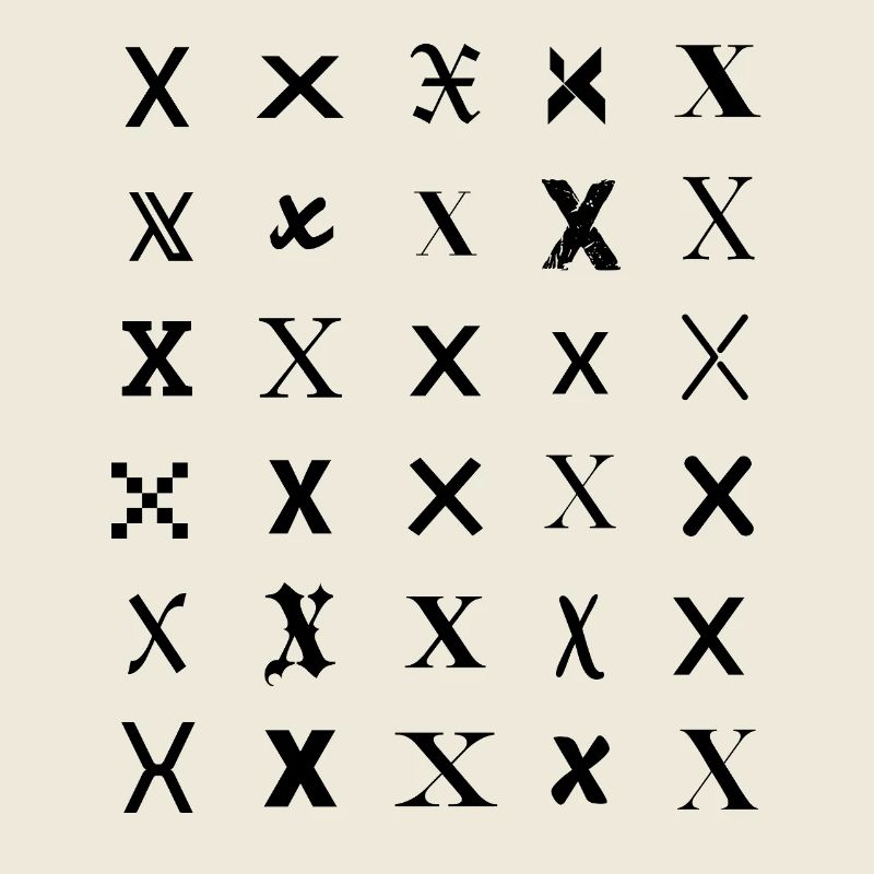 Typographie : design de mosaïque de lettres monogrammes X
