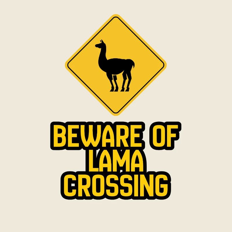 Lama Crossing Warning Sign